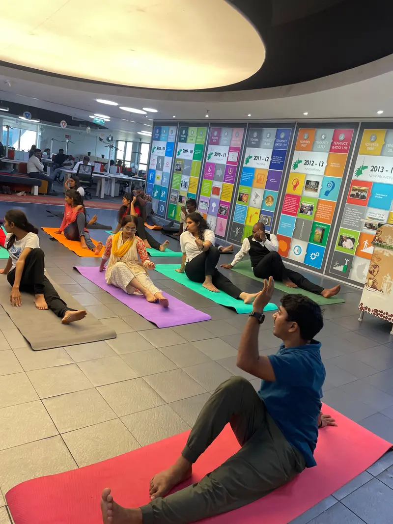 Mallinath engaging with wellness participants